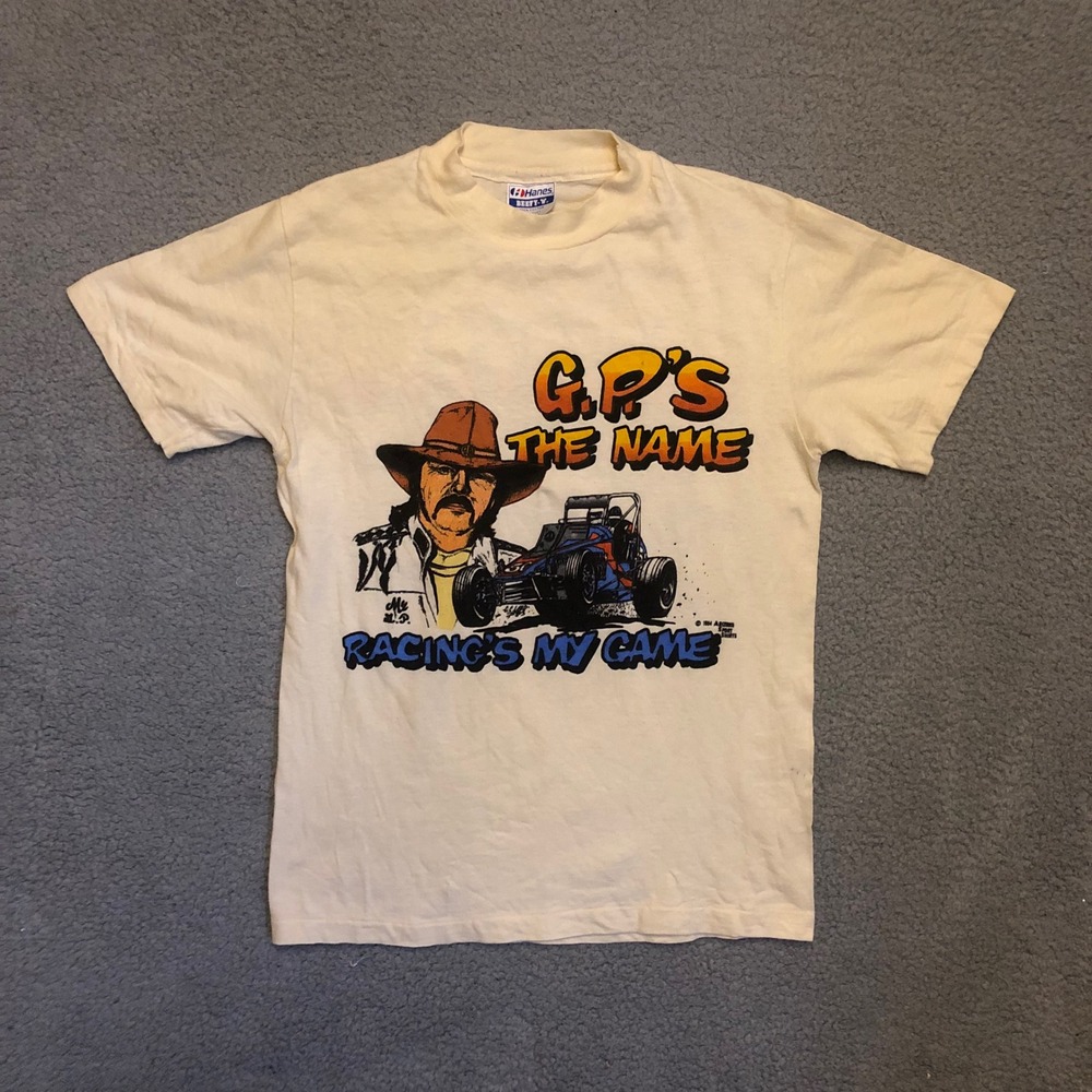 Vintage 1984 G.P. Racing Calistoga Shirt Gary Patterson Sprint Car Size Small